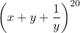 \displaystyle\left( x + y + \frac{1}{y}\right)^{20}