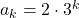 a_k = 2 \cdot 3^k