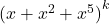 {(x + x^2 + x^5)}^k