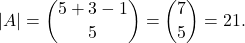 \[|A| = \binom{5+3-1}{5} = \binom{7}{5} = 21.\]