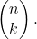 \left( \begin{matrix} n \\ k \end{matrix} \right).