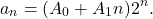 \[ a_{n} = (A_{0}+A_{1}n)2^{n} .\]