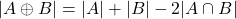 |A\oplus B| = |A| +|B| -2|A \cap B|